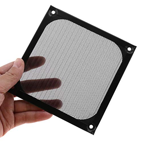 5Pcs Pc Computer 120Mm Fan Filter Grill Set With M5 Screws Cooling Dustproof Ventilation Washable Stainless Steel Black #TOP5