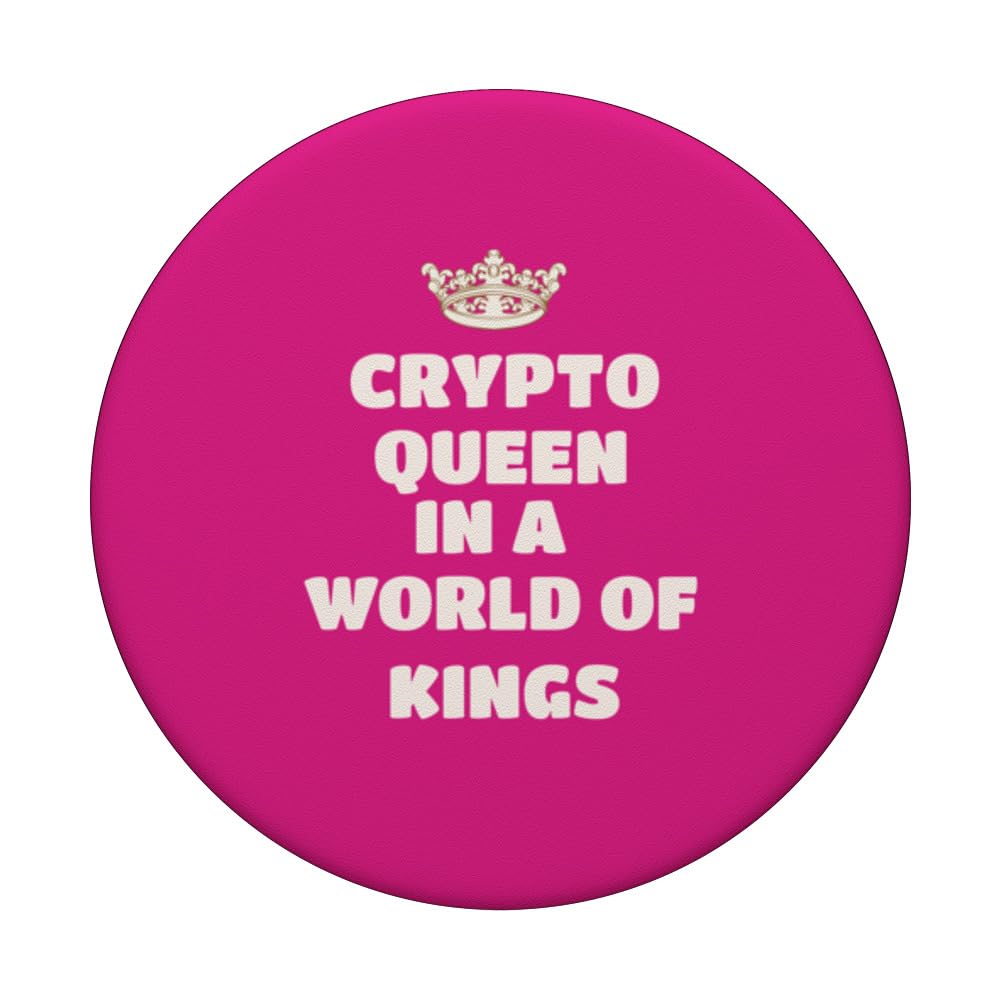 Crypto Queen In A World Of Kings Pride PopSockets Swappable PopGrip, Black - Image 3