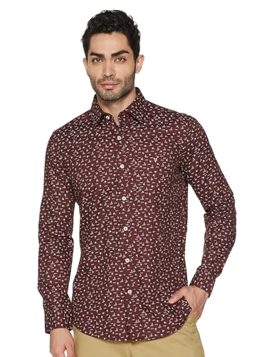 Image of Van Heusen Casual Printed Shirt for Men| Premium Cotton| Full Sleeves| Slim Fit |Breathable Fabric