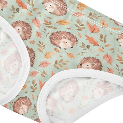 Little Girl Underwear Toddler Panties Kids Undies Hedgehog Autumn Leaves Soft Cotton Briefs 2T-8Y4