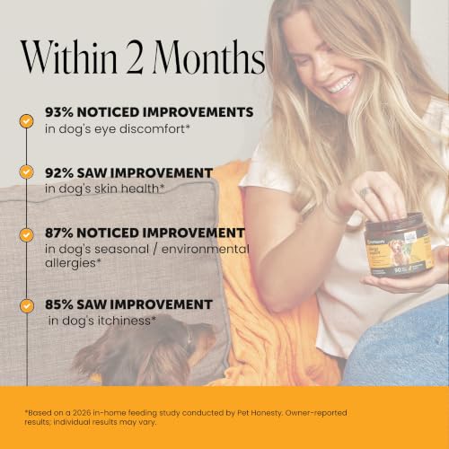 Image of Dog Allergy Relief Immunity Chews - Paw Licking, Itching & Seasonal Allergies - with Colostrum, Probiotics, Turmeric & Salmon Oil - Vet Recommended Anti-Itch Supplement for Dogs (Salmon, 90 Ct)