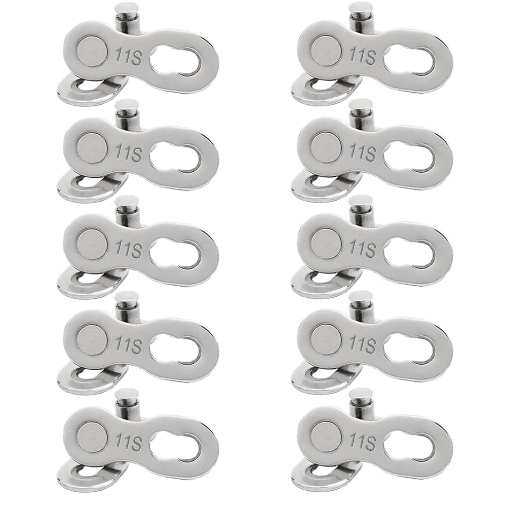 10 Pairs Bike 11 Speed Steel Quick Link Universal Bicycle Chain Connector Lightweight Magic Buckle Missing Master Links Bicycle Chain Accessories