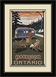 Hergestellt in den USA. Northwest Art Mall Moonbeam Ontario Airstream Wandbild mit Anhänger, gerahmt, von Paul A. Lanquist, 33 x 40,6 cm