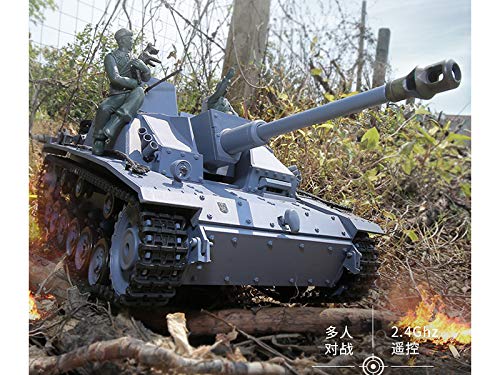ES-TOYS RC Panzer Sturmgesch&uuml;tz III - Stug 3 Heng Long 1:16 Grau, Rauch&Sound, Metallgetriebe und 2,4Ghz - PRO