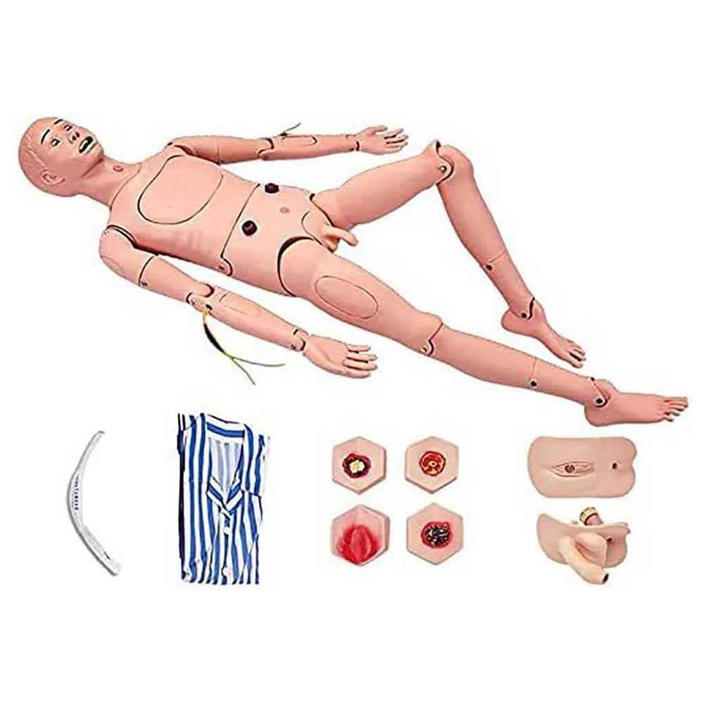 LJJY-KKCPR Simulator Patient Care Doll Training with Interchangeable Genital and Pressure Sore Modules for Training, Teaching and Educational Supplies (Men)