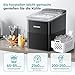 EUHOMY Eiswürfelmaschine, Kompaktes Design, Ein-Knopf-Einstellung, 9 Eiswürfel in 2 Größen, Automatische Reinigung, Intelligente Warnungen, transparenter Deckel, schwarz, für Büro/Küche/Schlafzimme