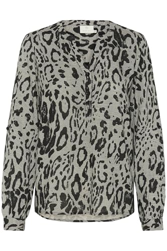 KAFFE Langarm-Bluse Kamilia 36, Moonstruck/Black Animal