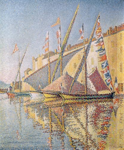 Tableaux Voiliers dans le port de Saint-Tropez impression d'art