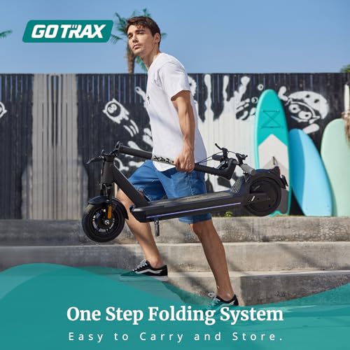 Gotrax Electric Scooter for Adults, 10" Solid Tire, Max 25/28 Miles Range, 500w Motor up to 20/28Mph w/Electric Code Lock, High-Strength Aluminum Body & Long Battery Life, Foldable Commuting EScooter