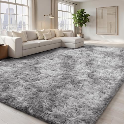 Sour Lemon Tapis de Salon, à Poils Longs, Tapis Chambre Gris, 200 x 300 cm, antidérapant, Extra Large, Moelleux et Moderne, pour Chambre à Coucher, Chambre...