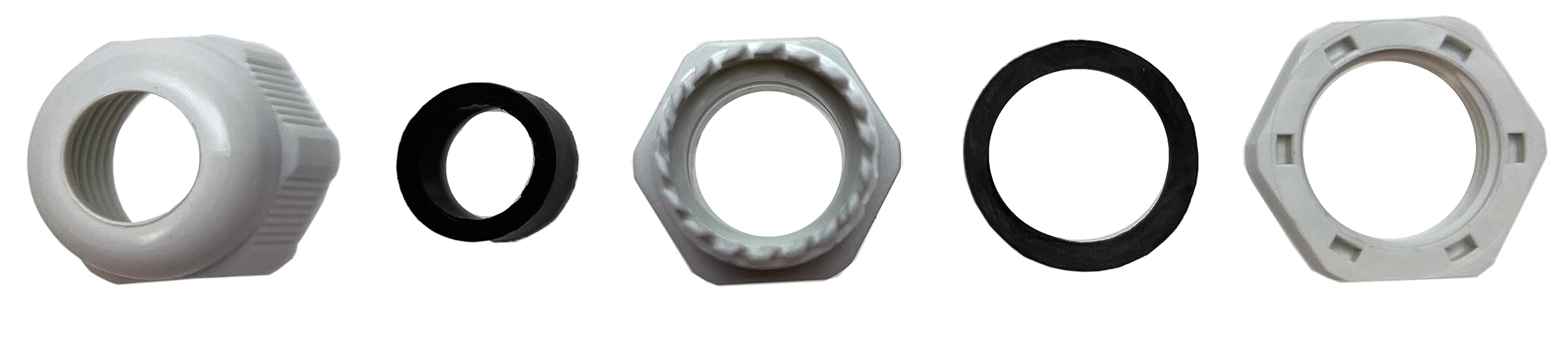 Alkan Lot de 10 presse-étoupes en plastique M16 x 1,5 IP68 gris 5-10 mm | Passage de câble métrique en plastique gris avec contre-écrou, étanche IP68, pour câble Ø 5-10 mm