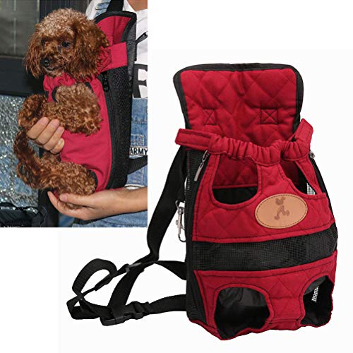 Bolsa de transporte portátil POPETPOP para animais de estimação, mochila de peito para cães e gatos,