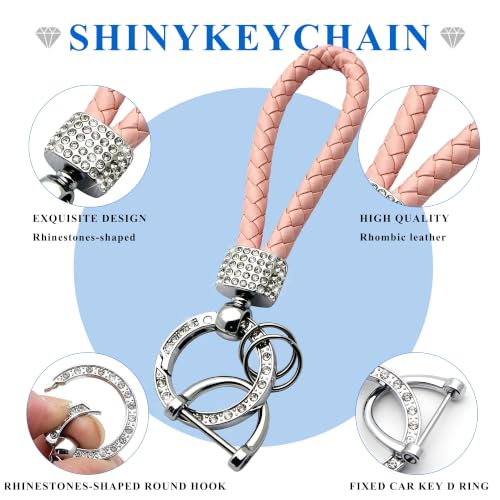 Image of Creativity For BMW X5 Key cover and Key chain accessories (Pink set) | TPU key box with Rhinestones is compatible with F30 F45 F55 G20 G30 X1 X3 X4 X5 X6 X7 3 5 6 7 M5 M6 GT series smart key