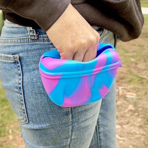 SparkDog Collars K9 Snack Sack Clip On Silicone Dog Training Treat Pouch com Fecho Magnético, Dog Tr