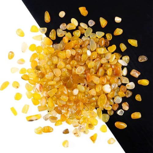 Image of WAYBER Natural Tumbled Agate Quartz Decorative Crystal Stones, 1 Lb Yellow | Lustrous Polished Finish, Rich Long-Lasting Hues, Toxin-Free Material, Perfect for DIY Crafts & Home Decor