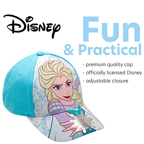 Image of Disney Frozen Kids Baseball Cap Adjustable Hat for Elsa Girls and Anna Age 4-7 Years