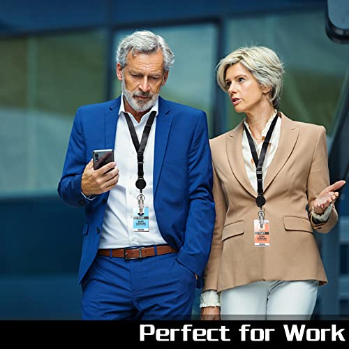 Delswin Heavy Duty Retractable Lanyard - Breakaway Lanyards For Id Badges Keys, Retractable Keychain With Upgraded Carabiner, Key Ring, And 2-Card Thumb-Slot Badge Holder, 8 Oz Retraction #TOP6