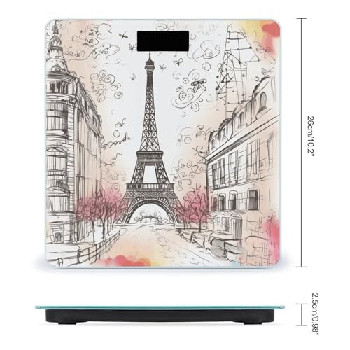 Báscula digital de baño con diseño Torre Eiffel París miniatura 2
