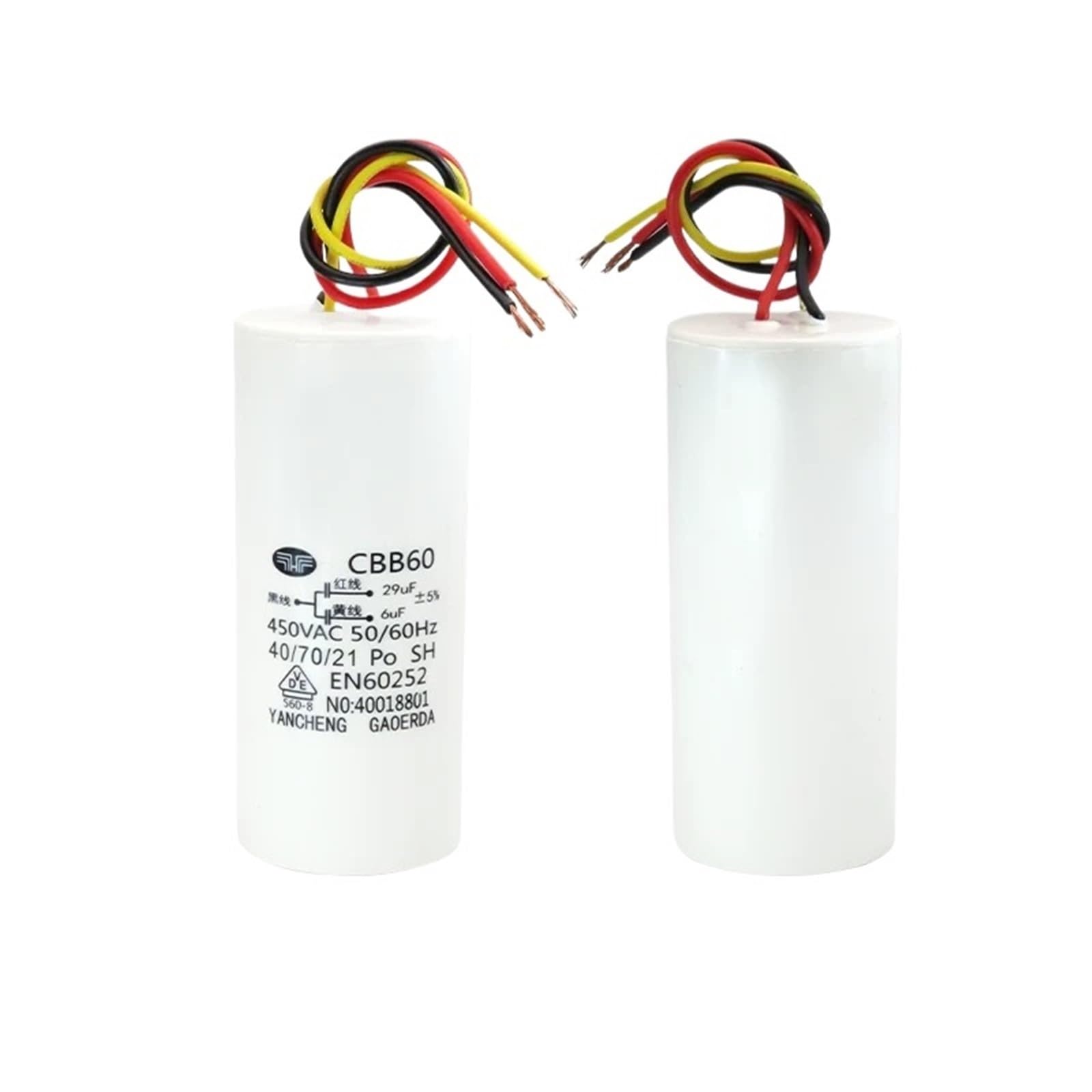 1 Uds CBB60 6UF + 29UF 450V tres cables elevador eléctrico grúa motor arranque condensador elevación