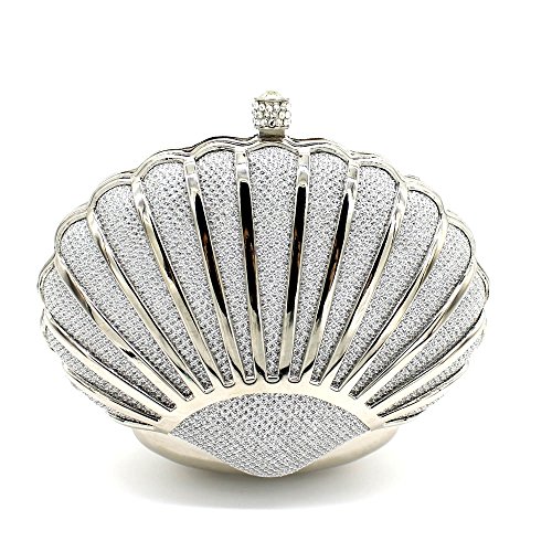 Kingluck Metal And Leatherette Wedding/Special Occasion Clutches/Evening Handbags(More Colors) (silver)