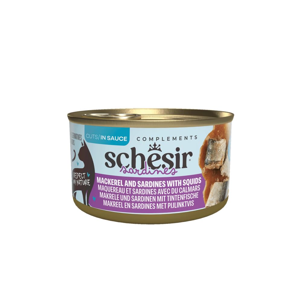 Schesir Tamamlayıcı Sardalya ile Uskumrulu Sos İçinde Kedi Konservesi 70g
