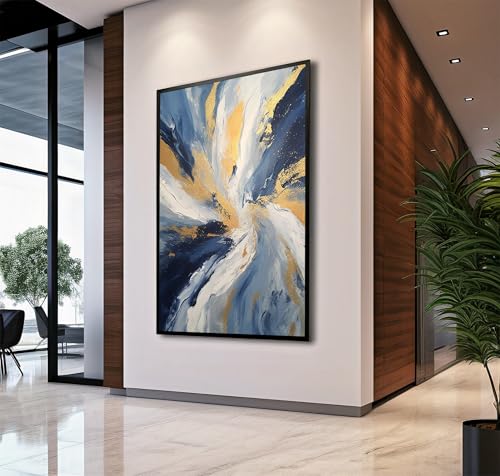 Impression d'art abstrait bleu marine toile premium LMYCHENG 30x40