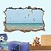 Adesivo Effetto 3D Stickers - PARACADUTE SURF SURF MARE ADESIVO MURALE ART POSTER STANZA DECORAZIONE DECALCOMANIA MURALE Sticker da muro - 60x90 cm