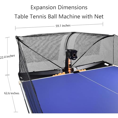 Ping Pong Robot, Table Tennis Robot with Net, Table Tennis Training, with Customize Spin, Frequency, Ball Speed, Landing, Height