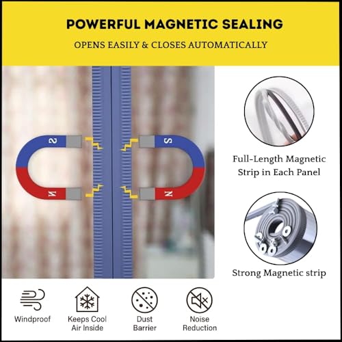 Image of Qlarity Covers 2mm Thick PVC Magnetic AC Curtain Strips | Wide X Long Aluminium Alloy Track | Wide Vinyl Auto Closing | for Home, Shops, Warehouses | Customised Sizes (Transparent)