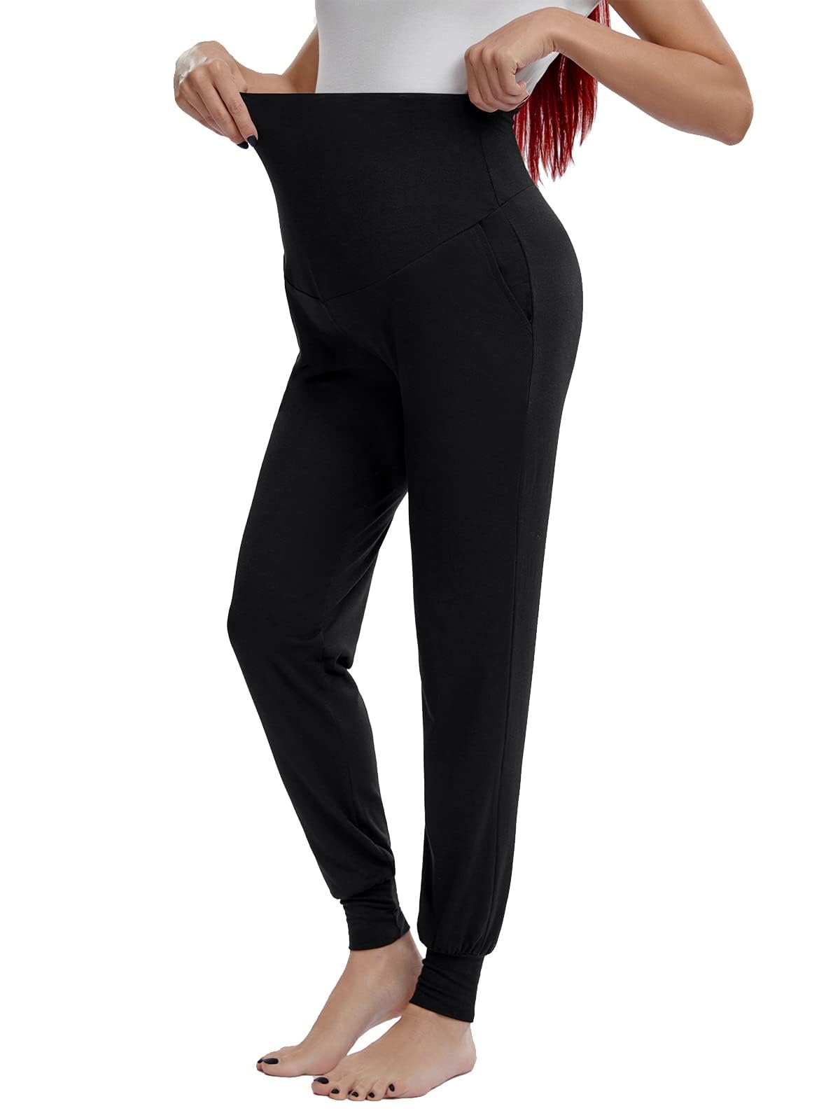 Shen&Qege Freizeithose für Schwangere, Umstandsleggings Schwangerschaft Hosen Bequeme
