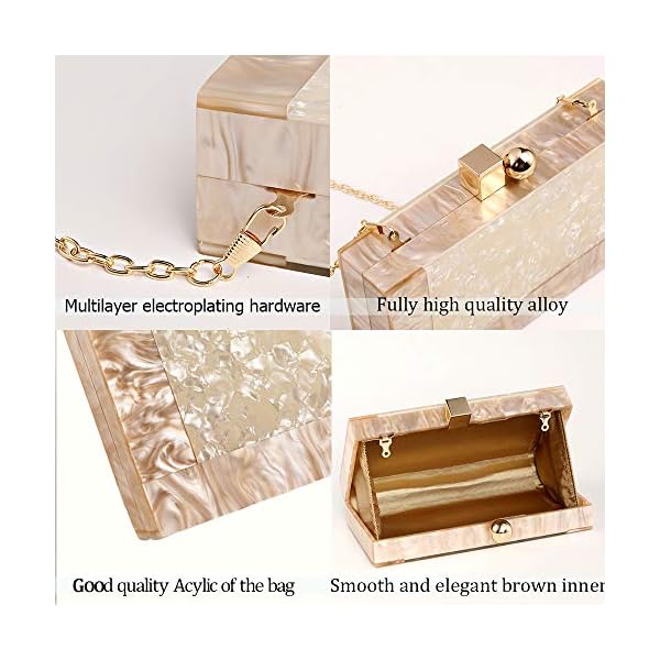 Menurra Women Acrylic Evening Clutch bag Glitter Marble Purse Handbag for Wedding Cocktail Party Prom - Image 6