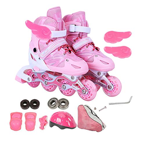 Patins en ligne enfants réglables rollers débutants filles rose