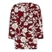 Womens 3/4 Length Sleeve Shirts V Neck Printed Tunic Shirt Dressy Casual Loose Work Blouse Fall Fashion Outfits