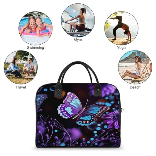 Maletín ligero unisex con diseño mariposas y flores miniatura 4