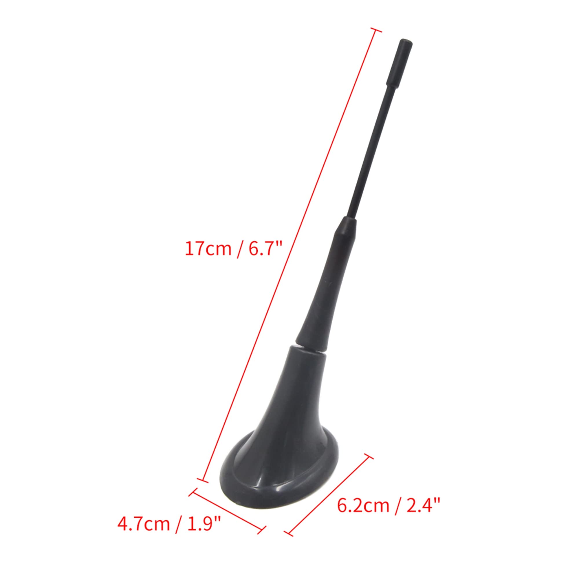 Antenna Decorativa Auto Sourcingmap, Plastica Nera Con Base Adesiva, Altezza 9,5 Cm, Solo Per Estetica - 2