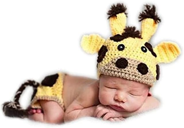 Newborn Photography Props Baby Boys Girls Photo Shoot Props Crochet Knit Hat Diaper Outfits
