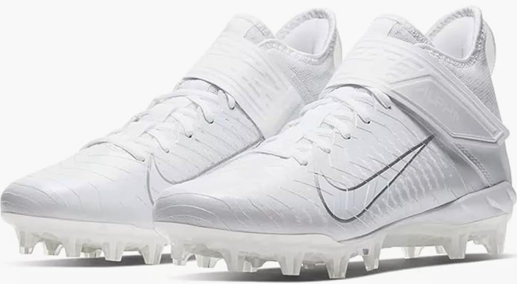 Nike Men's Alpha Menace Pro 2 D Football Cleats - Black/White,7M US
