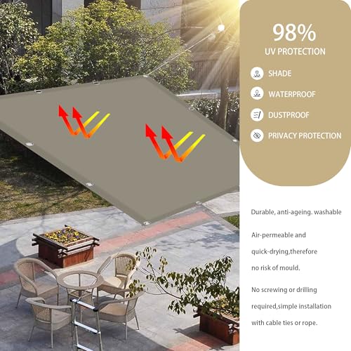 Voile d'ombrage de qualité supérieure rectangulaire 5.5x9 m pour terrasse exclusive
