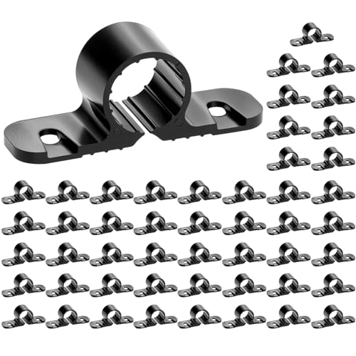 QWORK 50 Pack 1/2 Inch Pipe Suspension Clamps â€“ Heavy Duty PEX Pipe Supports for PEX, Copper, CPVC Tubing â€“ J-Clamps for Plumbing & Home Improvement Projects