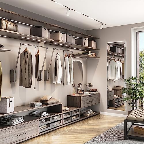 Emuca - Kleiderlift für Garderoben Hang Wandmontage, Kleiderlift für Schrank, Ausziehbarer Kleiderlift 600-830mm, Verchromt, Stahl und Kunststoff, 1 einh