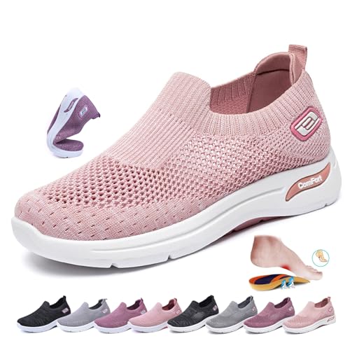 Women's Orthopedic Comfortable Sneakers, Mesh Breathable Lightweight Casual Sneakers Non Slip Running Training Shoes Walking Shoes
