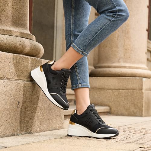 Image of Cestfini Wedge Sneakers for Women - Wedge Tennis Shoes Non-Slip Women Fashion Sneakers