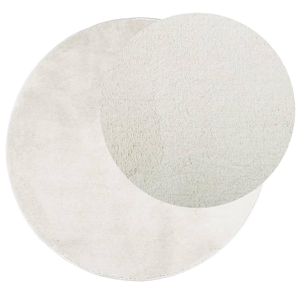 Tappeto Rotondo Poliestere 160 cm Crema