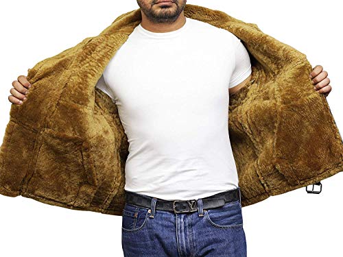 BRANDSLOCK Men's Sheepskin Leather Jacket Aviator Real Shearling Bomber Flying Pilot3