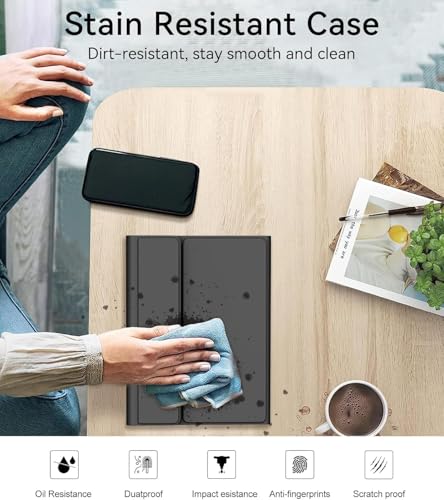 Image of HOM Tri-Fold Detachable Wireless Bluetooth Keyboard with Trackpad /Touchpad Tablet Cover Case for Lenovo Idea Tab Pro 12.7 inch