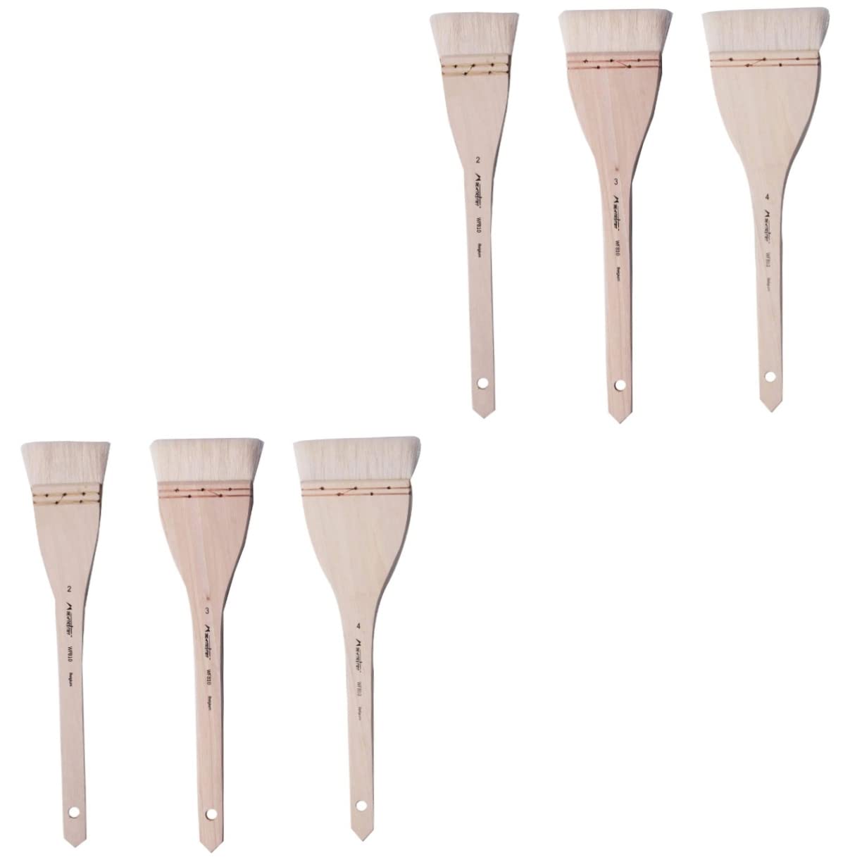 HAWILLOSCH 2sets Professional Artist Paint Brush Set Oil Paint Brushes Wool Hair Ideal for Wall Painting Drawing Glue and Dust Cleaning 3pcs*2