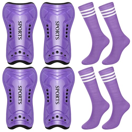 Chuarry 2 Set Soccer Shin Guards for Girls with Socks Toddler Shin Pads Football Kids Sport...