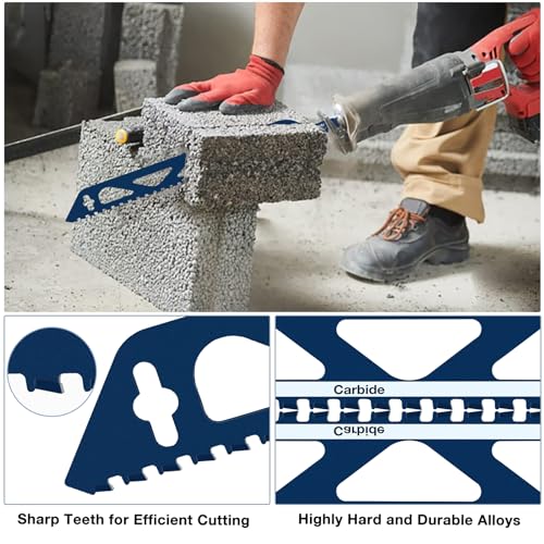 Säbelsägeblätter, Sägeblätter Säbelsäge, Säbelsägeblatt Hartmetall, Säbelsägeblatt Stein, für Porenbeton, holz, metall, Ziegel, Beton, Kompatibel mit Einhell, Bosch, Makita, Dewalt, 455mm
