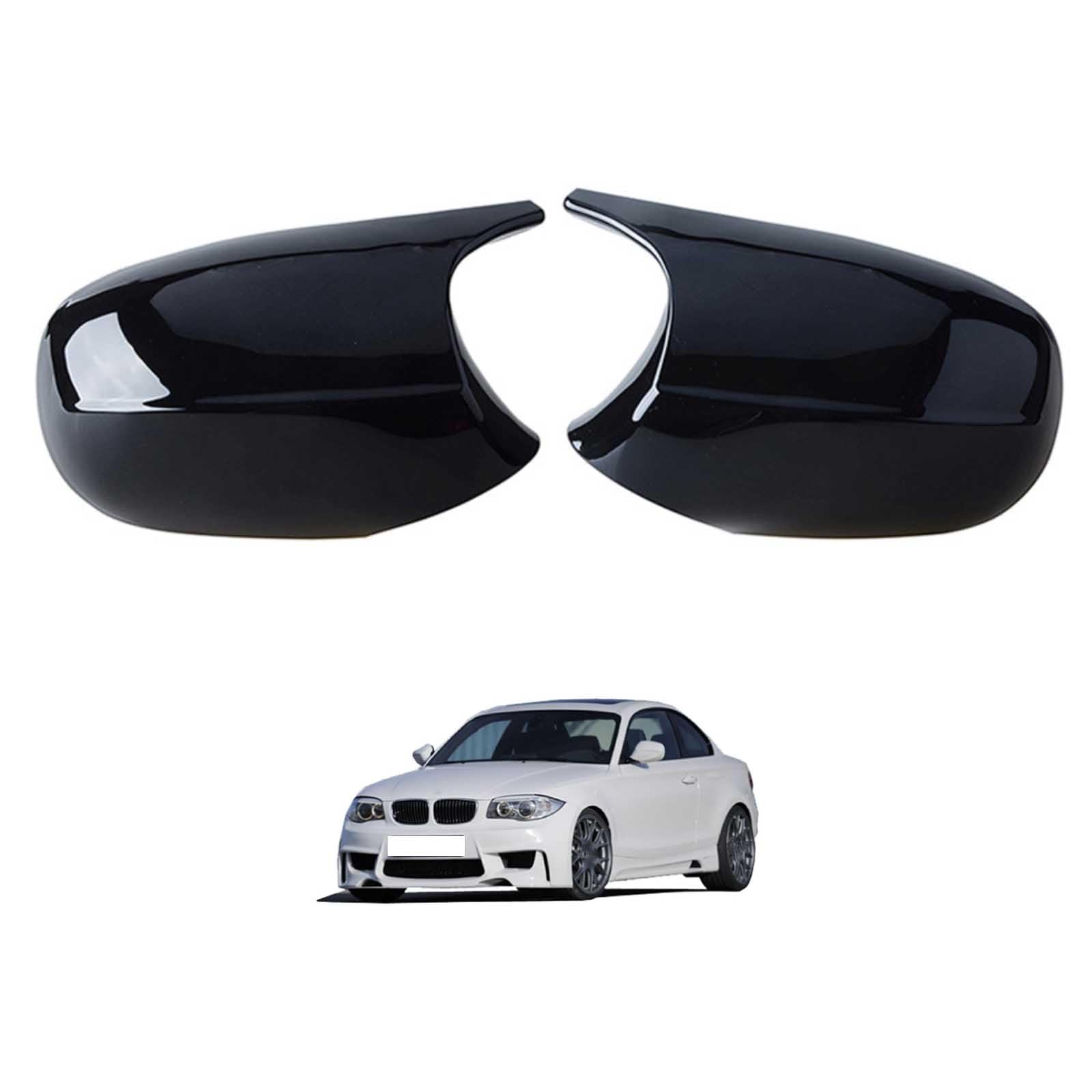 Coque de rétroviseur pour BMW Série 1 E81 E82 de 2010 à 2014 en plastique noir