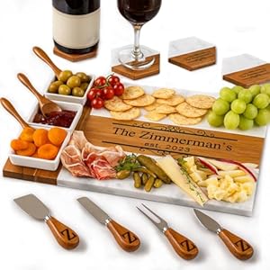Personalized Charcuterie Board, Marble Cheese Boards for Bridal Shower Gifts, Perfect Housewarming Gifts for Couples, Custom Wedding Gifts, New Home Gift Best for Women